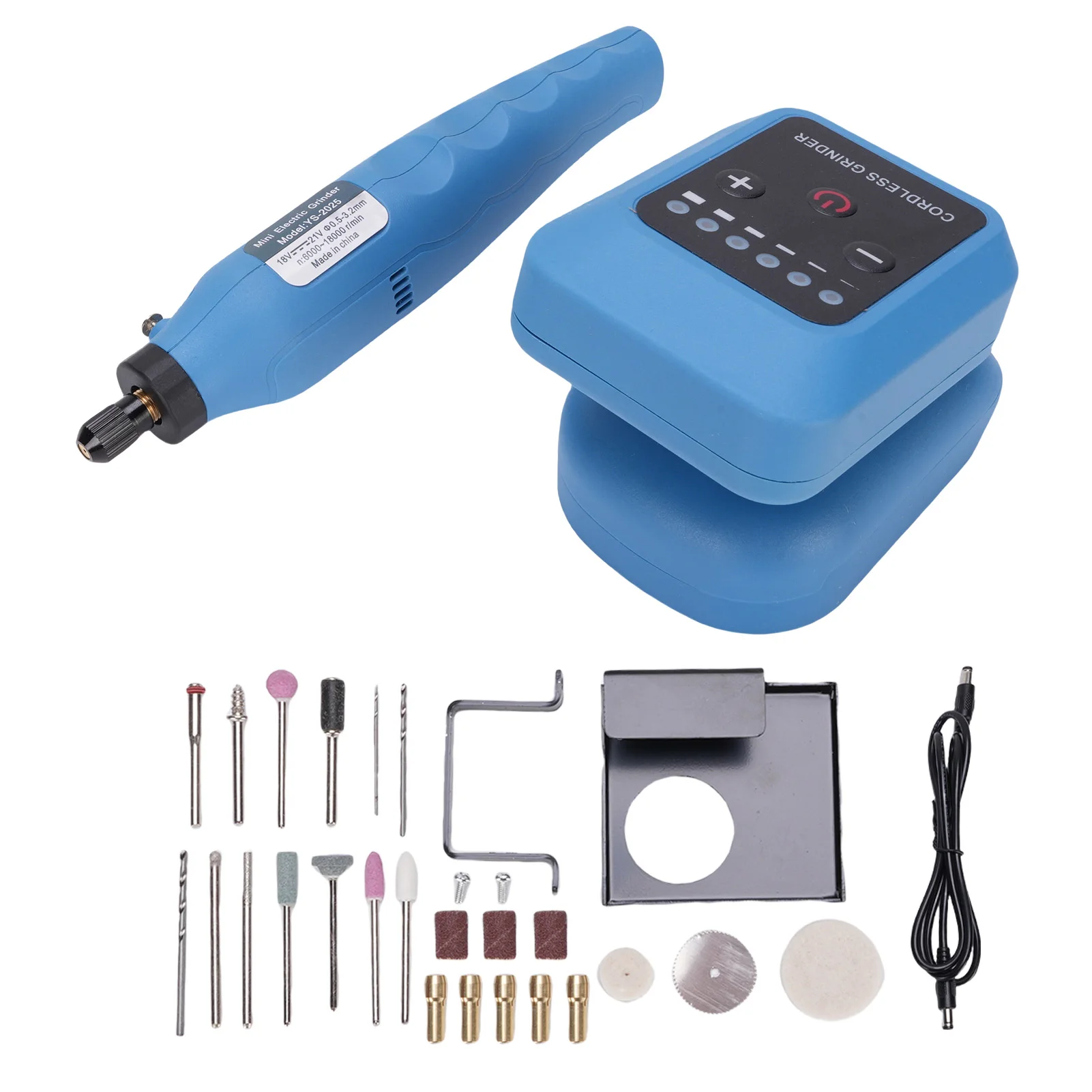 

Электрическая шлифовальная машина, 6 скоростей, регулируемая от 6000 до 18000 об/мин, перезаряжаемая аккумуляторная шлифовальная машина, набор для шлифования и резьбы