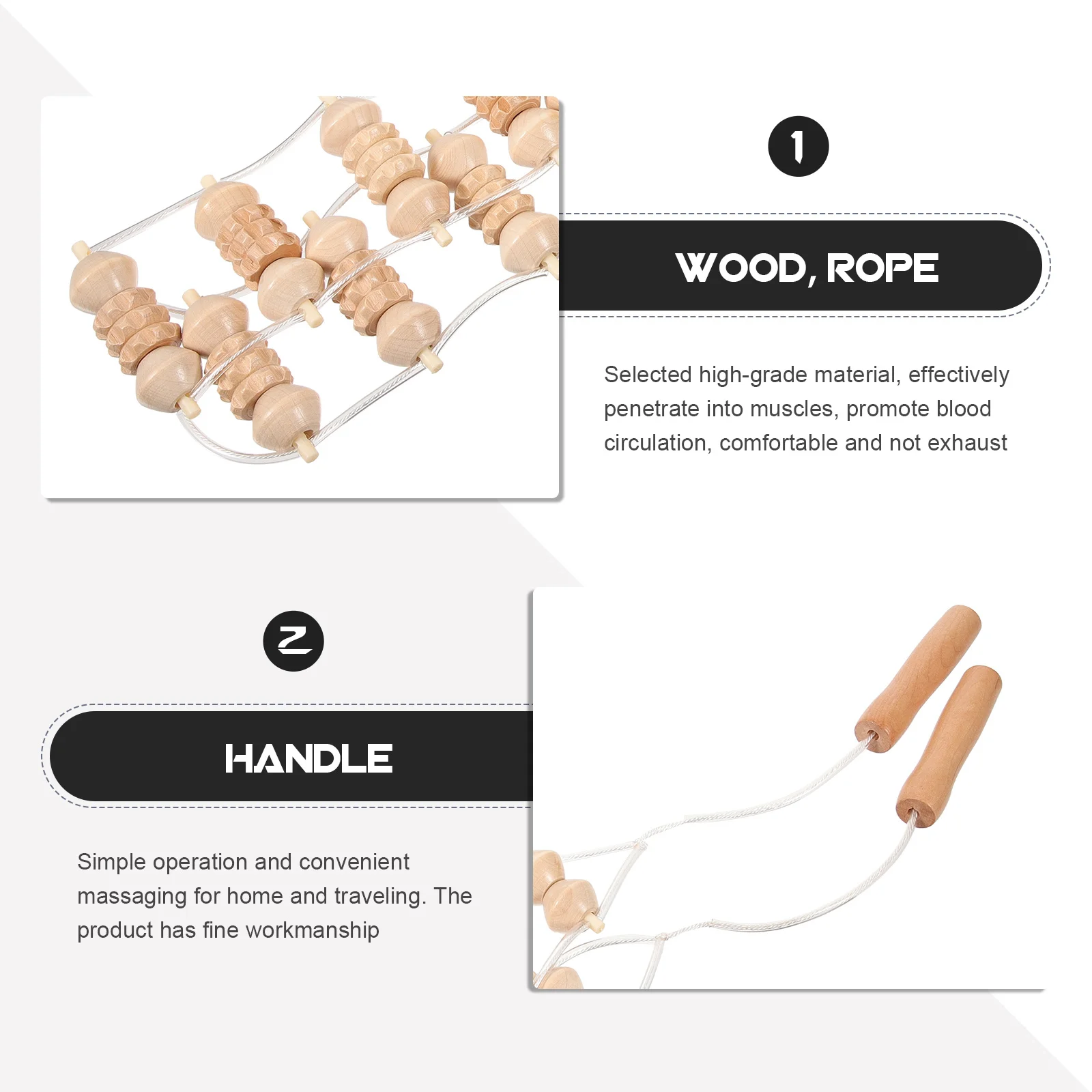 

Back Massager Stretching Tool Household Muscle Massager Roller Convenient Body Massage Tool for Fatigue Relief Travel Gym