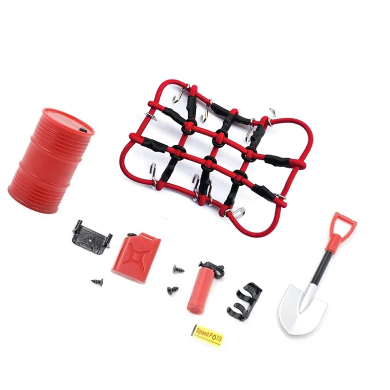 BAAA-미니 삽 연료 탱크 오일 드럼 소화기 수하물 그물 장식 Axial SCX24 JEEP Bronco C10 1/24 RC Car,1