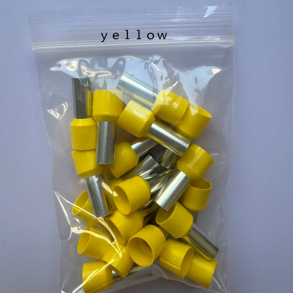 20PCS Wire Insert 25mm² Starfix A.W.G#4 Insulated Ferrules Cable Lug End Connector Cold Crimping Copper Terminal E25-16