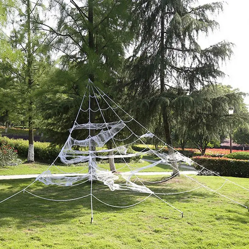 Spider Webs Halloween Decorations Giant Spider Web Spooky Halloween Party Supplies Large Triangular Creepy Stretch Spider Web