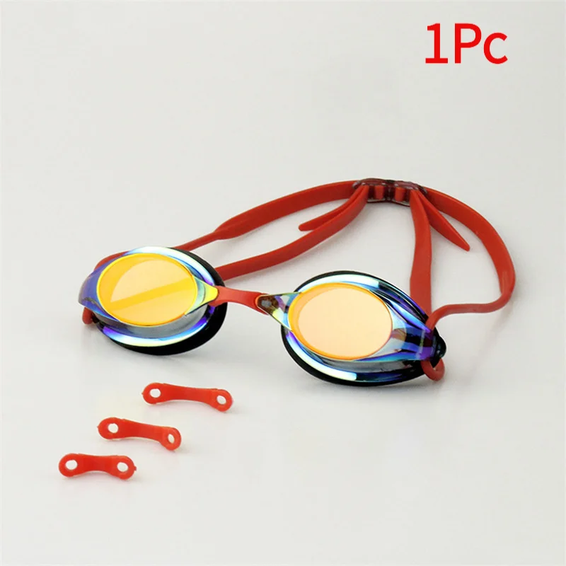 1Pc Professional Competition Swimming Goggles Plating Anti-Fog Waterproof UV Protection Silica Gel Goggles