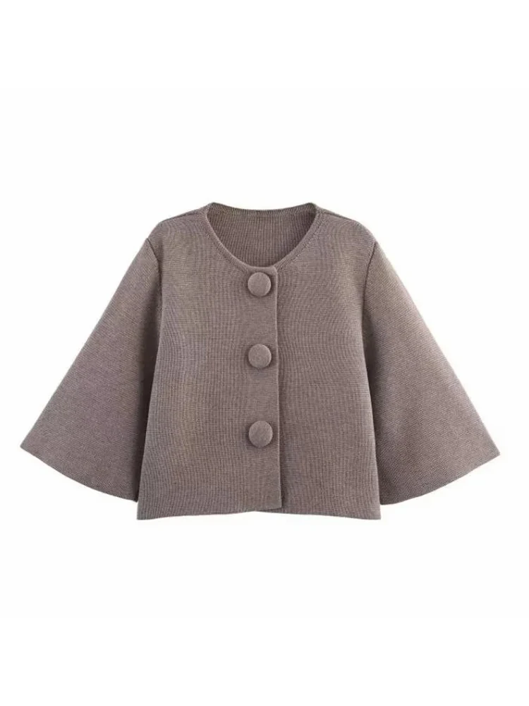 เสื้อคาร์ดิแกนถักสำหรับผู้หญิง แฟชั่นแขนยาว ติดกระดุม สไตล์ลำลอง เสื้อคาร์ดิแกนถักสำหรับผู้หญิง สไตล์ไฮสตรีท สวยหรู