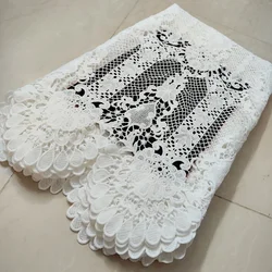 Latest White African Gipure Cord Lace Fabric 2023 High Quality Nigerian Water Soluble Lace Fabric For Wedding Material KJFT2332A