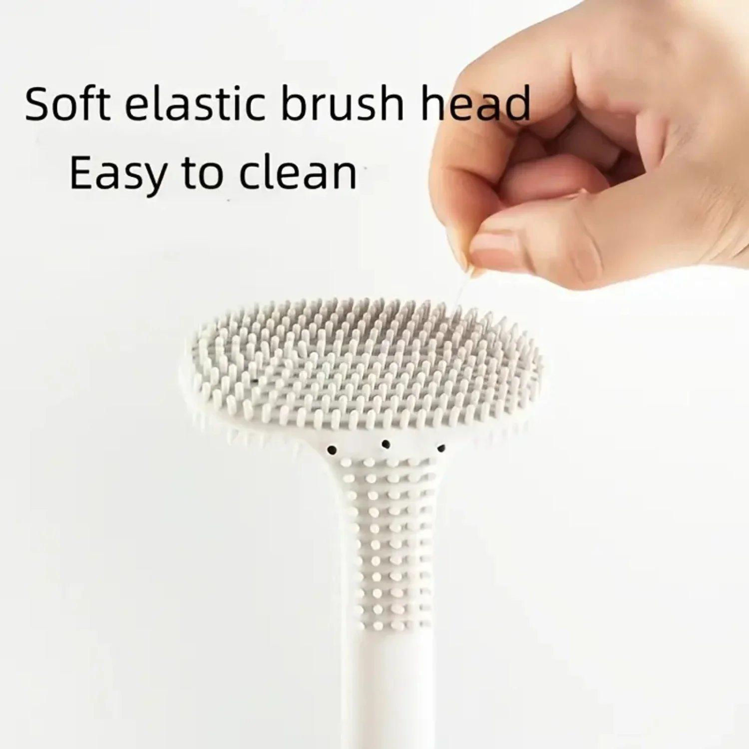 

Силиконовая щетка для унитаза с длинной ручкой для эффективной и легкой чистки унитаза, прочная 1 шт. щетка для чистки унитаза с силиконовой щетиной