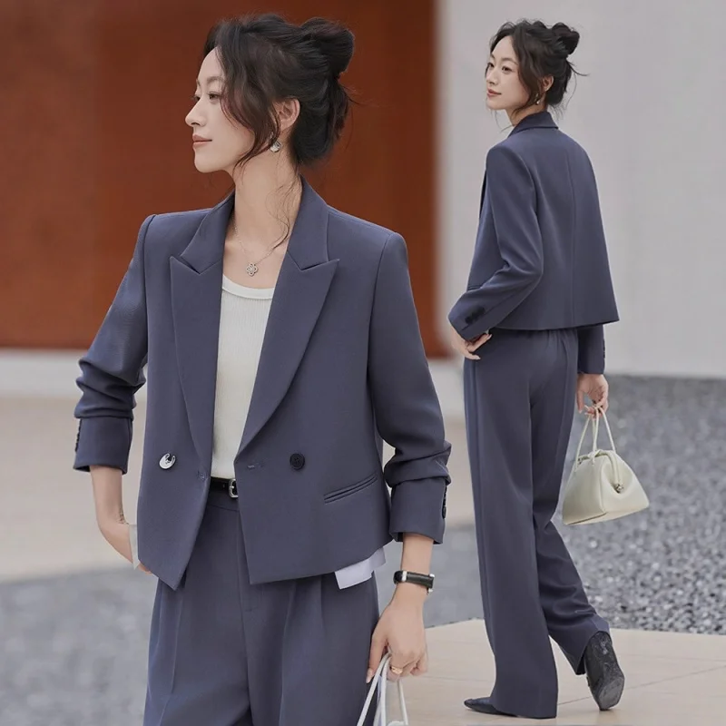 Women's professional suit, new autumn collection2025New high-end short-length long-sleeve blazer for petite individuals