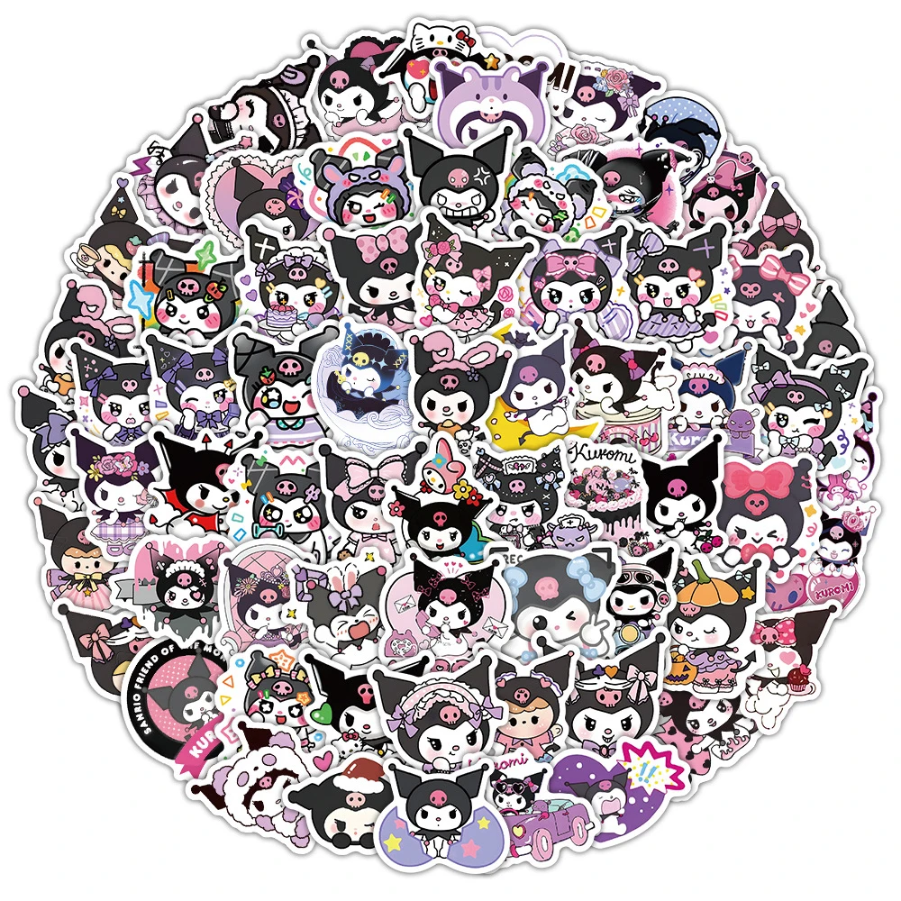 

10/30/50/100pcs Cute Cartoon Sanrio Kuromi Anime Stickers Decals DIY Laptop Phone Fridge Guitar Decoration Sticker Kids Toys