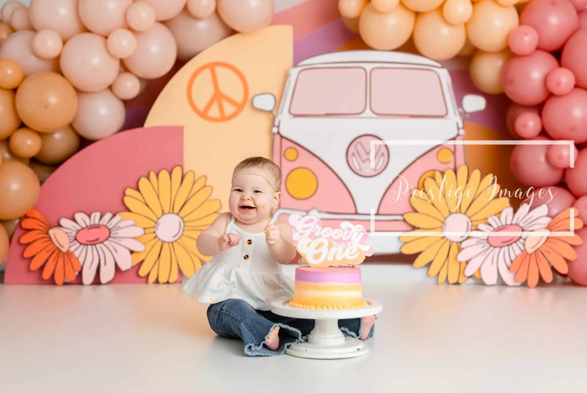 That 70s Party Backdrops Kids Baby Photography Props Boy Adult Photography Birthday Cake Smash Floral Bus Backgrounds