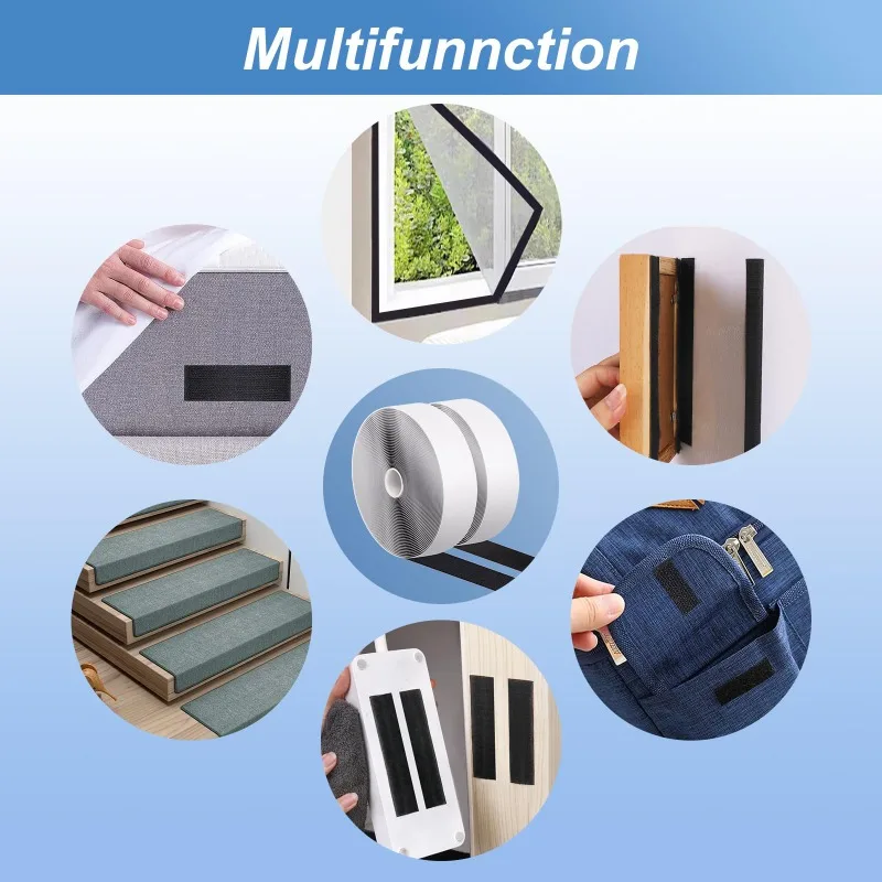 Self Adhesive Hook and Loop Tape Fastener House Diy Magic Tap Auto Double Sided Roll Strong Glue Home Strap Strips Double