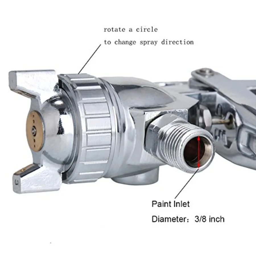 R77P Paint Sprayer Pressure Feed High Efficiency Spray Gun Nozzle Size 2.5mm