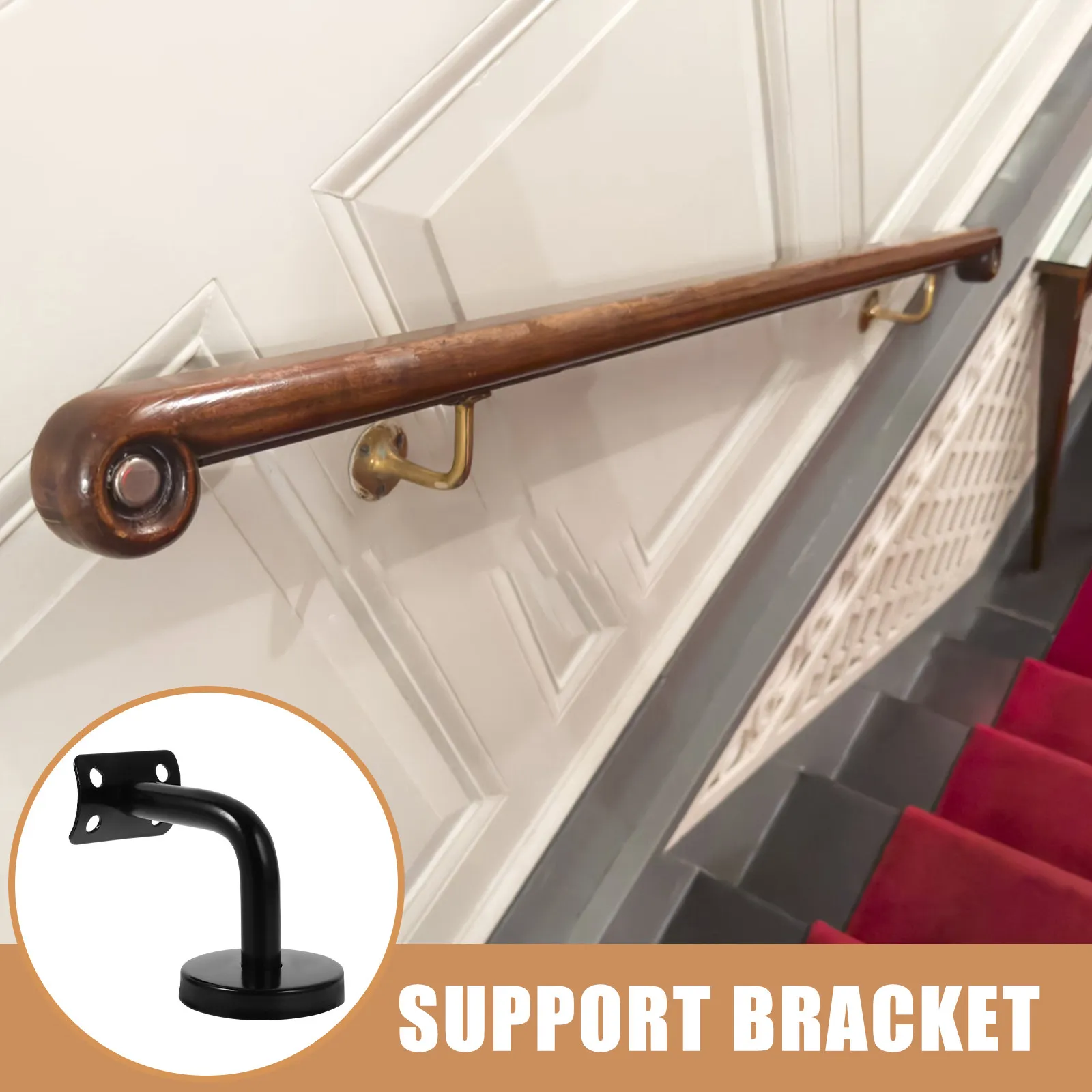 3Pcs High Quality Stainless Steel Wall Mount Handrail Bracket Easy Installation Elegant Design for Office Building Restaurant