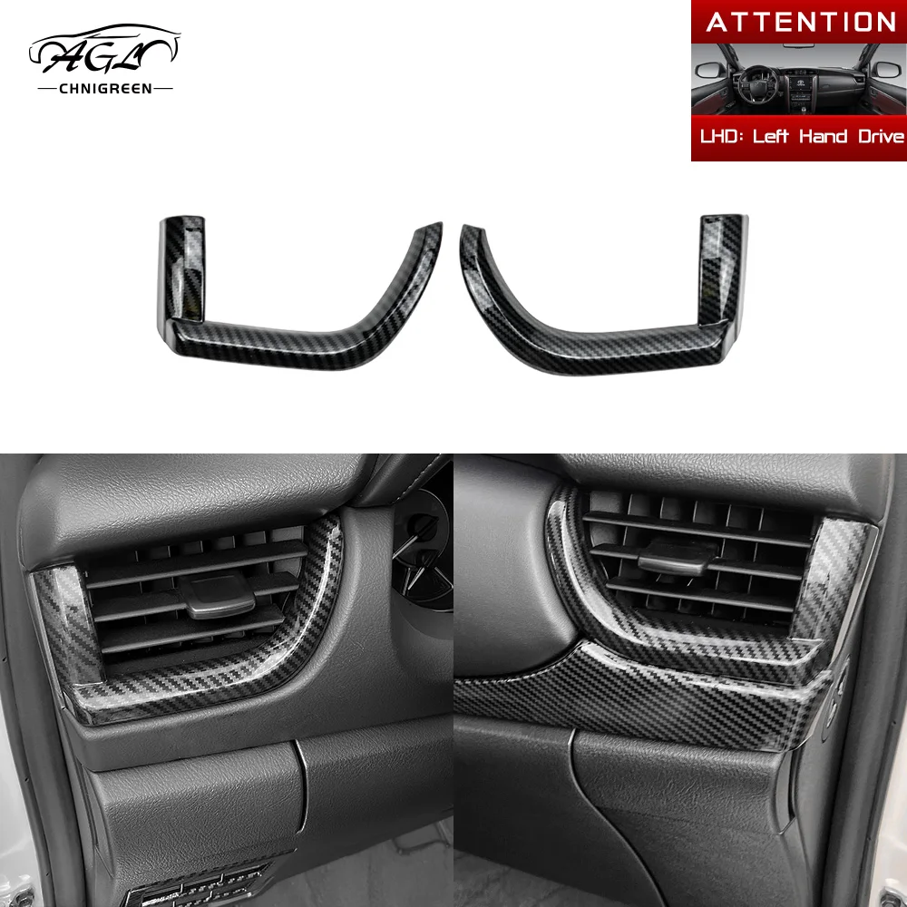 

2pcs ABS Carbon Fiber Color Air Outlet AC Vent Cover Trim for Toyota Fortuner 2016 2017 2018 2019 2020 2021 2022