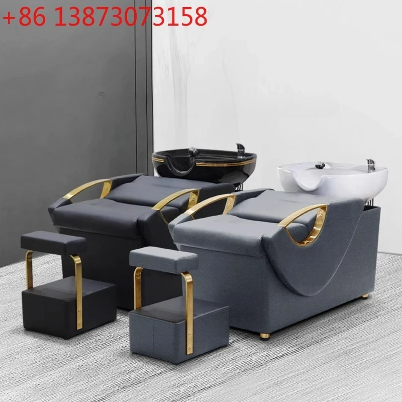 

Кровать для шампуня для парикмахерской. Керамическая раковина для полуотводящей промывки шампуня для иностранных парикмахерских.