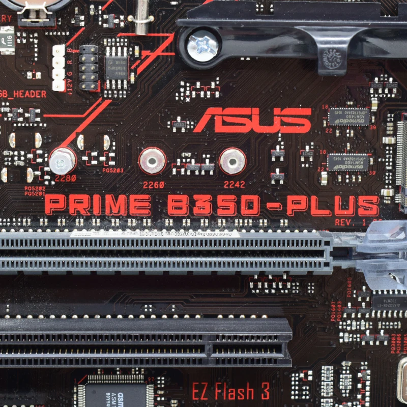 ASUS PRIME B350-PLUS AMD B350 Motherboard 4×DDR4 64GB PCI-E 3.0 M.2 USB3.1 ATX for AMD Ryze 7th Gen A Series Cpu