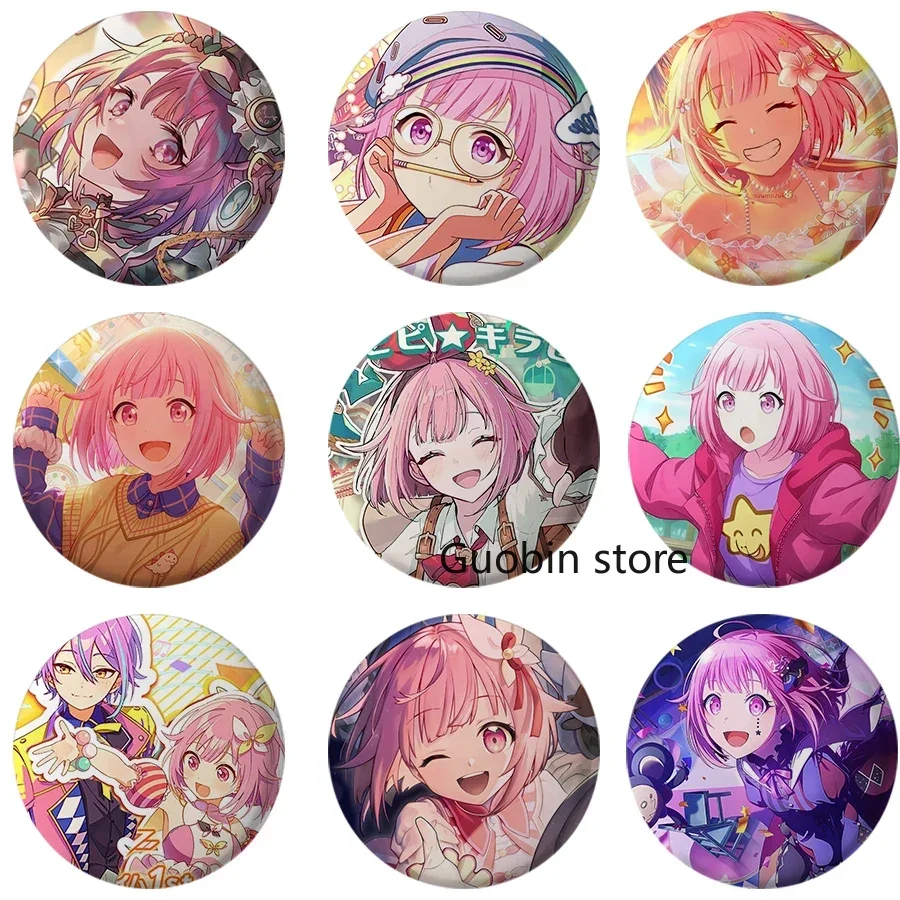 58mm Project SEKAI Anime Ootori Emu Wonderlands×Showtime Metal Badge Brooch Pins Cartoon Badges Backpack Souvenir Gifts