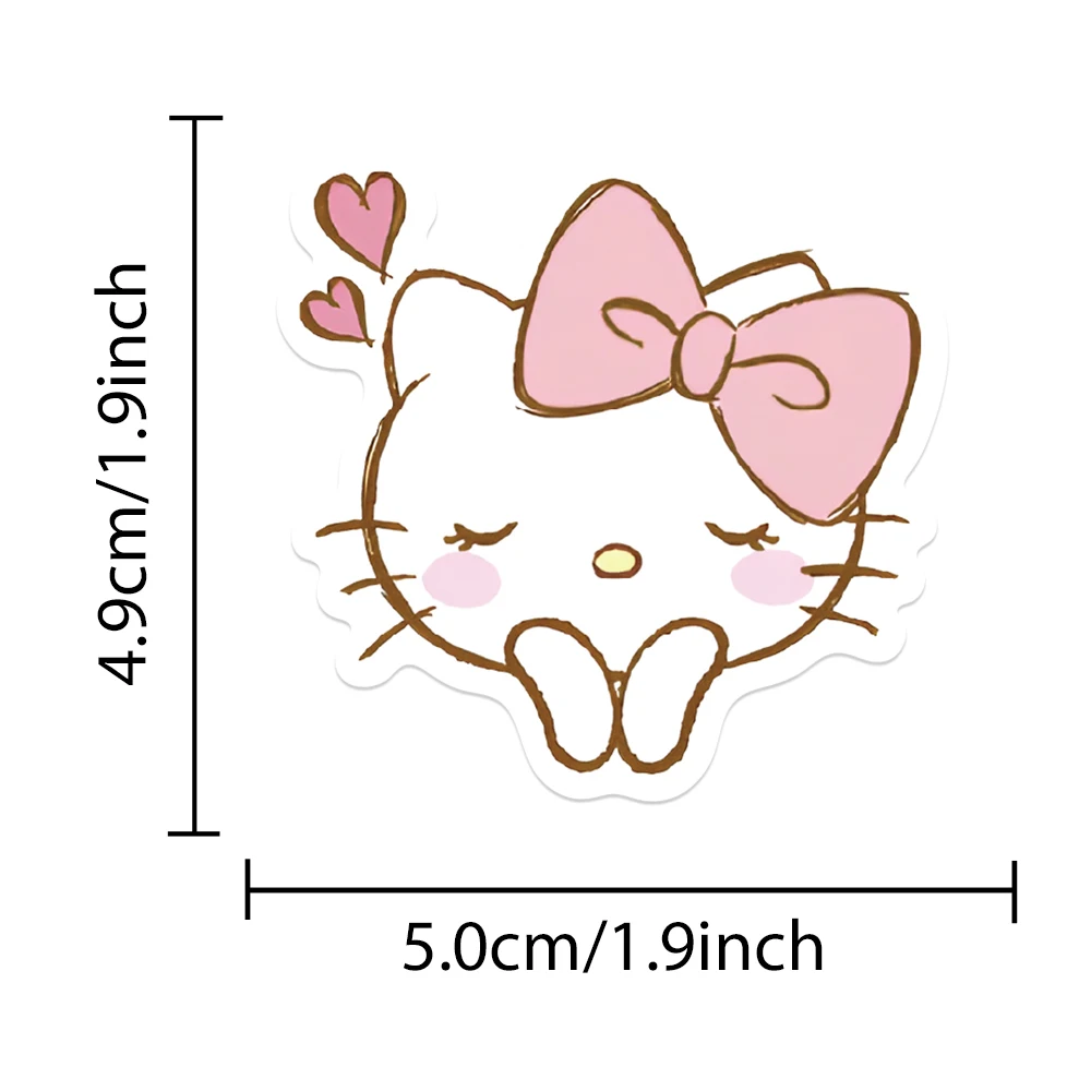 50PCS Anime Kitty Cat Girl Pink Stickers Kawaii DIY Graffiti Luggage Phone Case Laptop Waterproof Cute Sticker Decal Child Toy