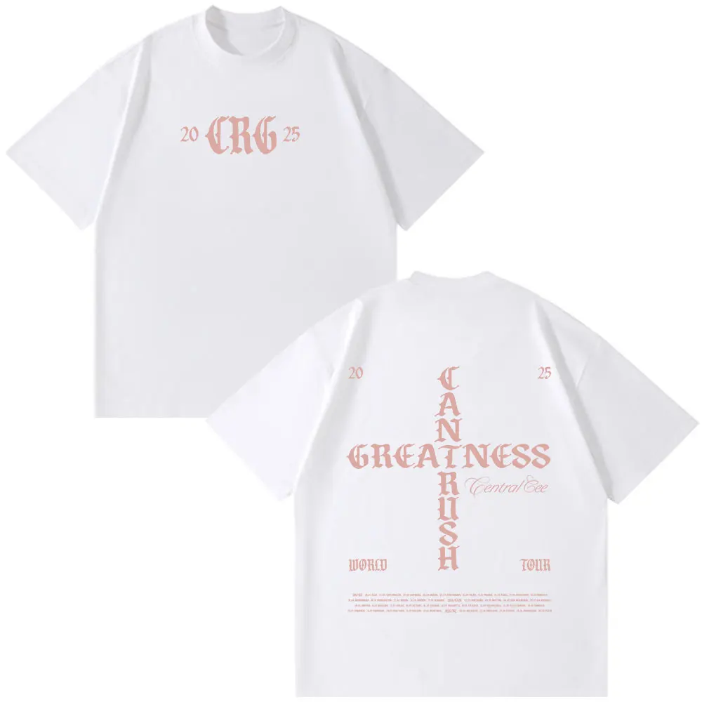 تي شيرت Central Cee Can't Rush GREATNESS World Tour 2025 تي شيرت هيب هوب بأكمام قصيرة تي شيرت كبير الحجم للرجال والنساء تي شيرت على الموضة #4
