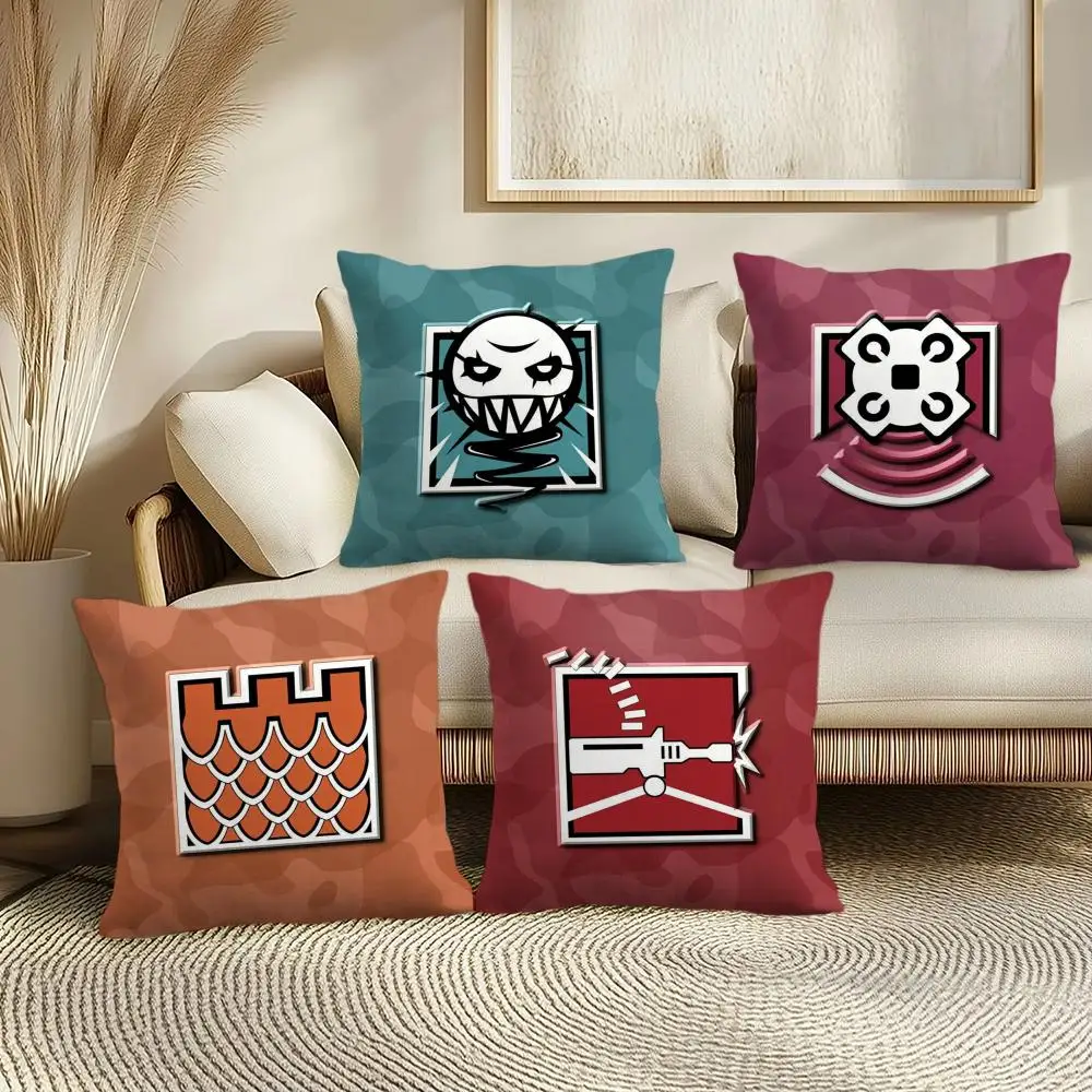 R-Rainbow Six S-Siege Cushion Cover Soft Short Plush Pillow Cover Smooth Cozy Texture Aesthetic Cushion Case Home Decor