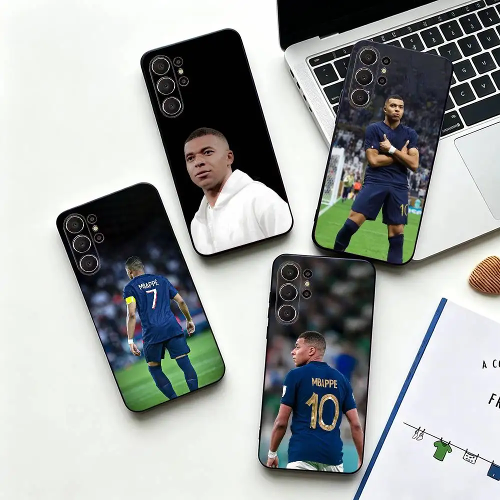 Football-SuperStar P-Peerless M-Mbappp Phone Case For Samsung S26,S24,S21,S22,Plus S23,S30,Ultra,S20,Fe,Black Soft Silicone