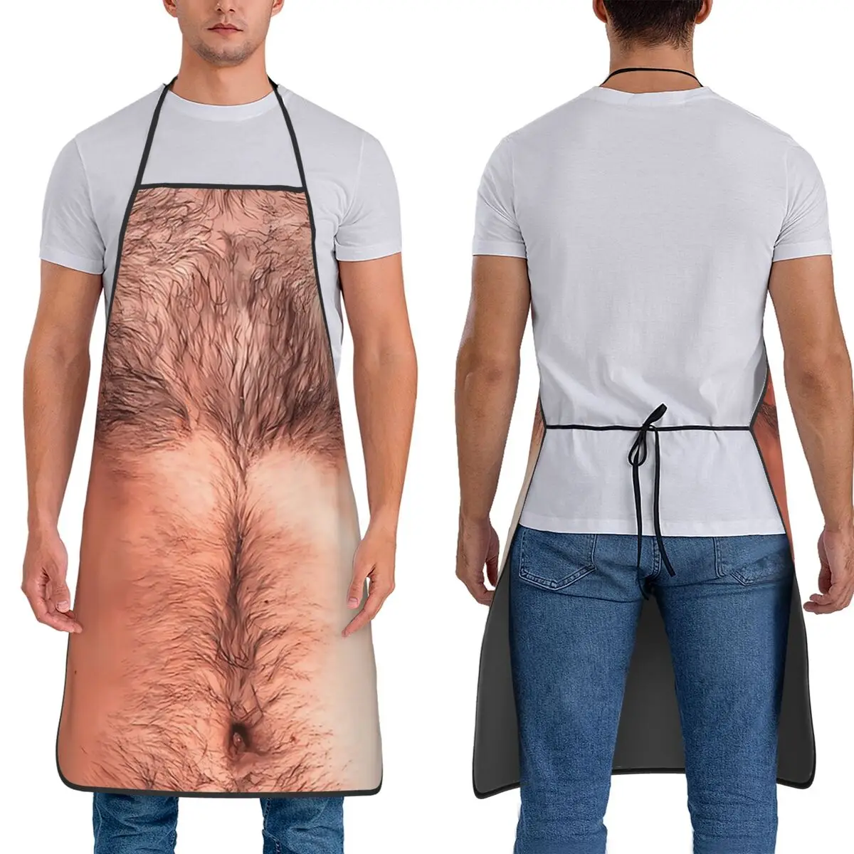 Hairy Chest Funny Halloween Costume Dad Apron Chef Cuisine Tablier Sleeveless Bib Kitchen Cleaning Pinafore for Women Men