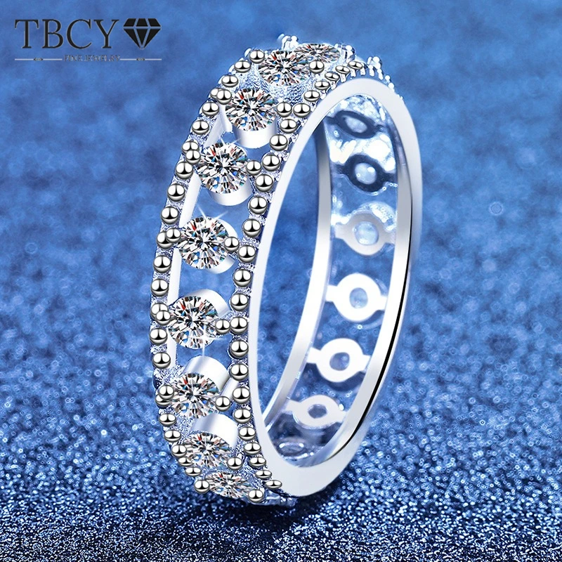 

TBCYD 1.08ct Full Moissanite Full Eternity Ring Charms Luxury Ring 925 Sterling Silver with GRA Engagement Ring Jewelry Gift