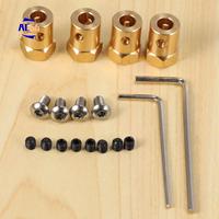 AC56-4PCS 5Mm To 12Mm Brass Combiner Wheel Hub Hex Adapter For WPL B14 B16 B24 B36 C14 C24 MN D90 D91 RC Car Spare Parts