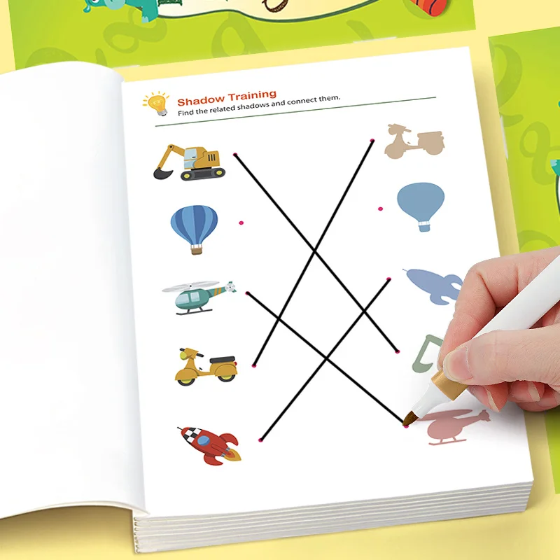 32 Page Logic Thinking Pattern Matching and Connecting Exercise Book, Cultivating Concentration, Enhancing Visual Cognition