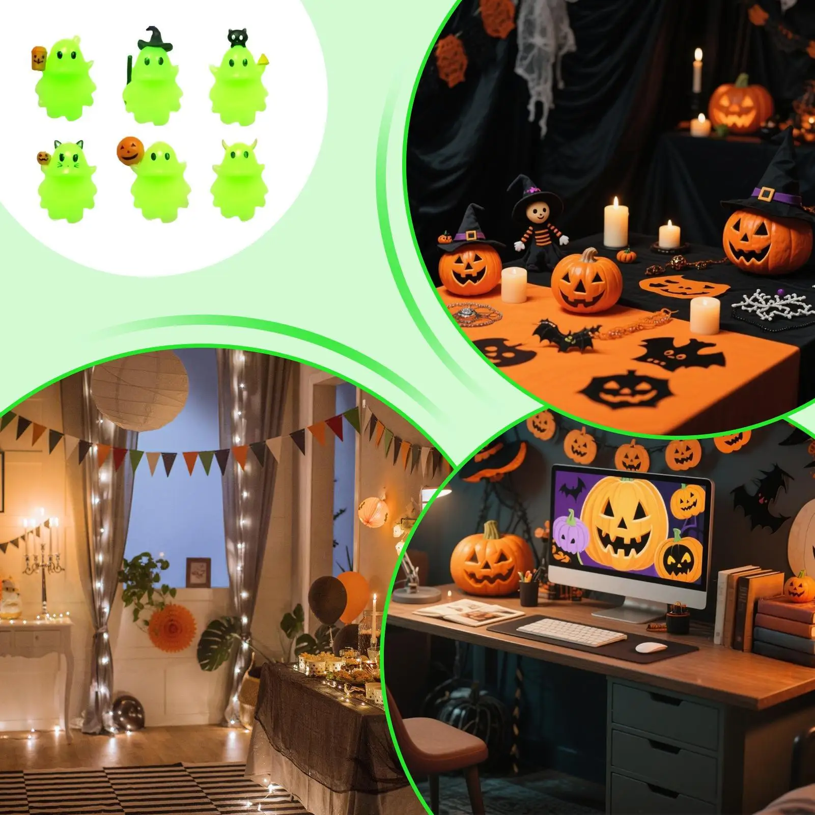 Brilha no escuro fantasma mistério boneca halloween fantasma ornamentos brinquedos estátua novidade para com recurso de luz decoração interior festa em casa
