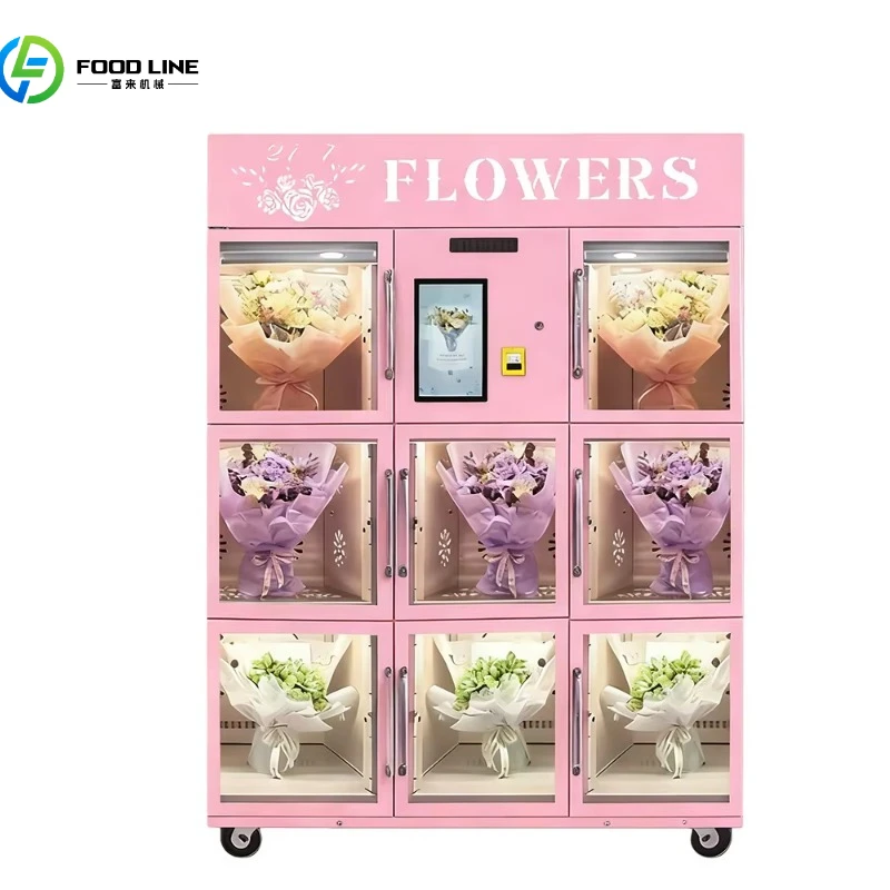 CustomizeCommercial Intelligent Flower Vending Machine Compressor Cooling 15.6 Touchscreen Smart Locker Display 24H Self Service