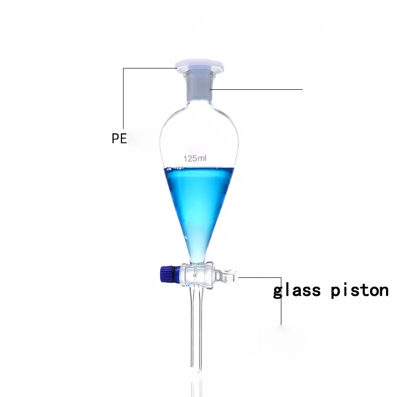 Imagem -03 - Funil Separador em Forma de Pera de Vidro Usado para Eurificar o Experimento Químico do Óleo Essencial 1pc 60ml a 1000ml