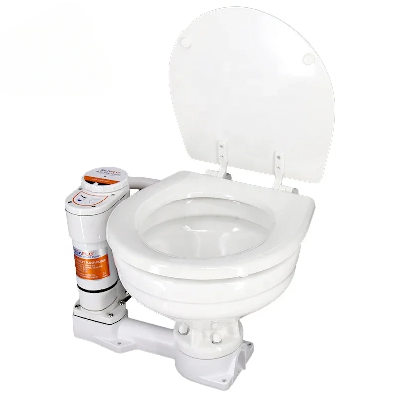 

RV caravan accessories direct current sitting toilet manual automatic toilet flushing applicable to RV camper