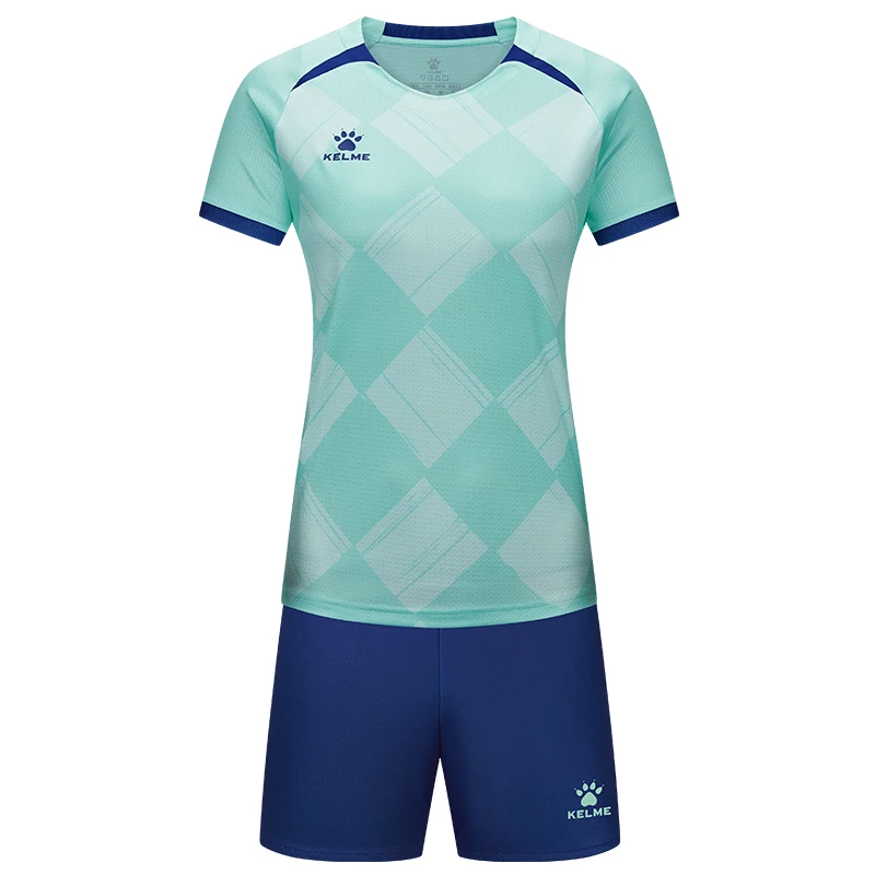 Kelme Women\'s Football Suit Set Customized Team Clothes Printed Short Sleeve Ball Clothes Outdoor Basketball Sports Clothes