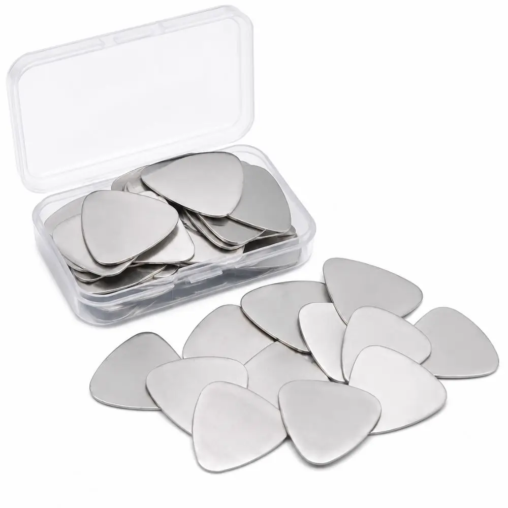 6pcs Blank Stainless Steel Guitar Picks Metal Blank Plectrum DIY Engraving Guitar Accessories for Guitar Ukulele YMY