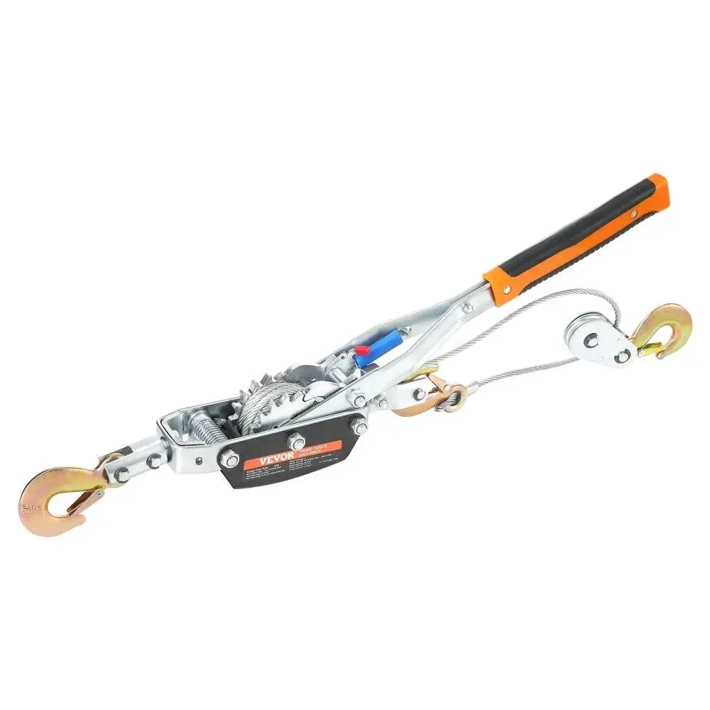 

Heavy Duty Winch 5 Ton 11.5ft Steel Cable 3 Hooks Ratchet Puller Tool Dual Gears for vehicle Rescue Automotive Hoist