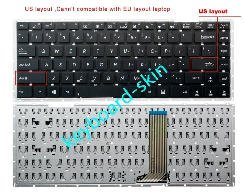 New US Keyboard No-frame For ASUS F450 F450E42JF-SL X451 X451C X453 X453S X454 X454L X455 X455D AEXJBU00110 0KNB0-4133US00