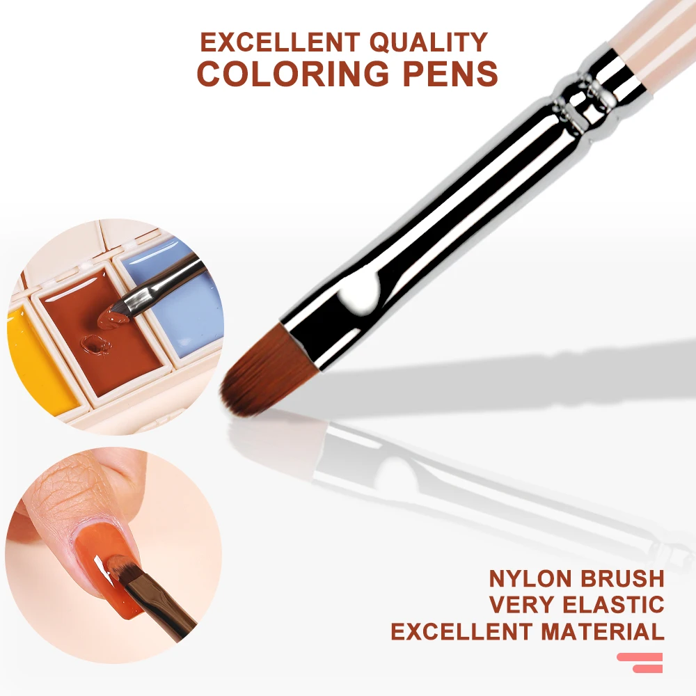 Limegirl esmalte em gel sólido de 6 cores para iniciantes, paleta de 24g, gel arco-íris com pincel para manicure, salão de arte e presente para casa