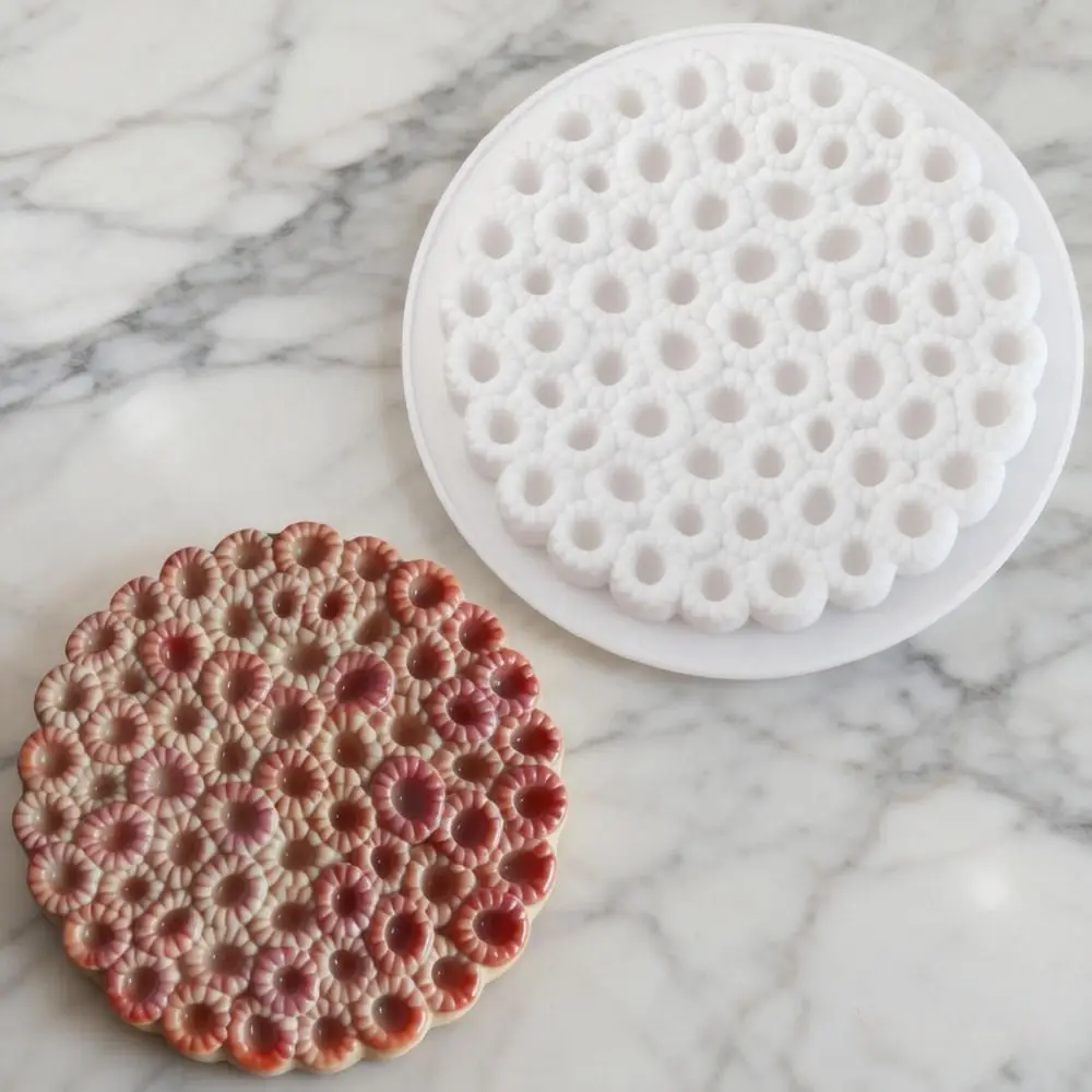 Molde de Silicona 3D con Diseño de Flor de Frambuesa de 1/8 Celdas, Resistente al Calor, Utensilios para Hornear Postres, Silicona de Grado Alimenticio, Molde para Chocolate DIY