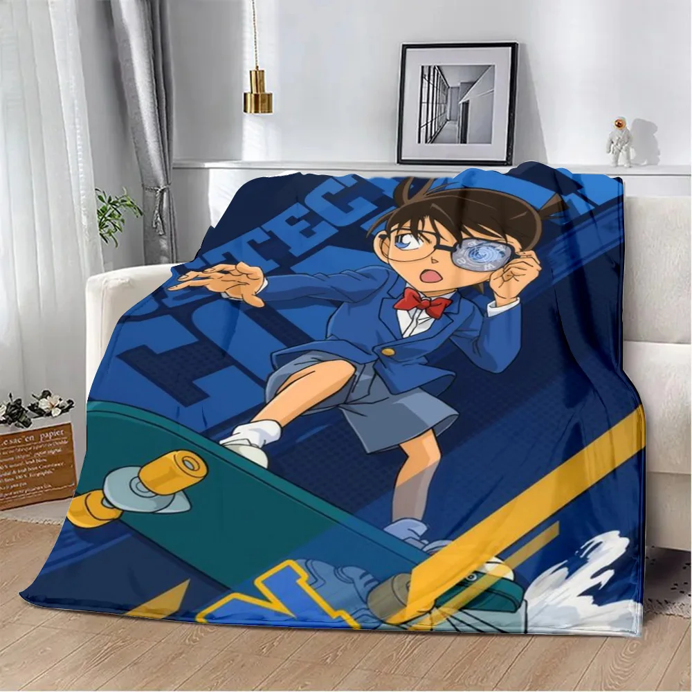 Hot Anime Printed Blanket Picnic Blankets Detective Conans Warm Blanket Soft and Comfortable Blanket Home Travel Birthday Gift