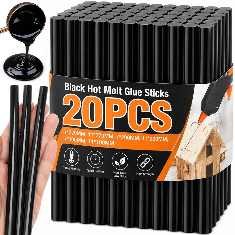 Black Hot Melt Glue Sticks Dent Repair Tool Hot Melt Rod Car Body Paintless Removal Repair Strips for DIY Art Craft Repairs