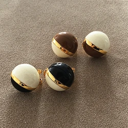 Kshmir French Vintage Geometric Round Contrast Color Enamel Earrings for Women Fashion Elegant Metal Jewelry Accessories