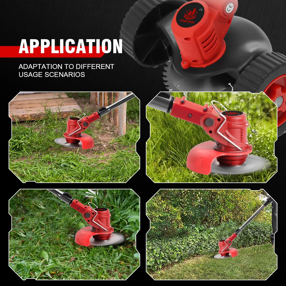 

20252500W Electric Lawn Mower 2000RPM Cordless Grass Trimmer Length Adjustable Cutter Garden Tools