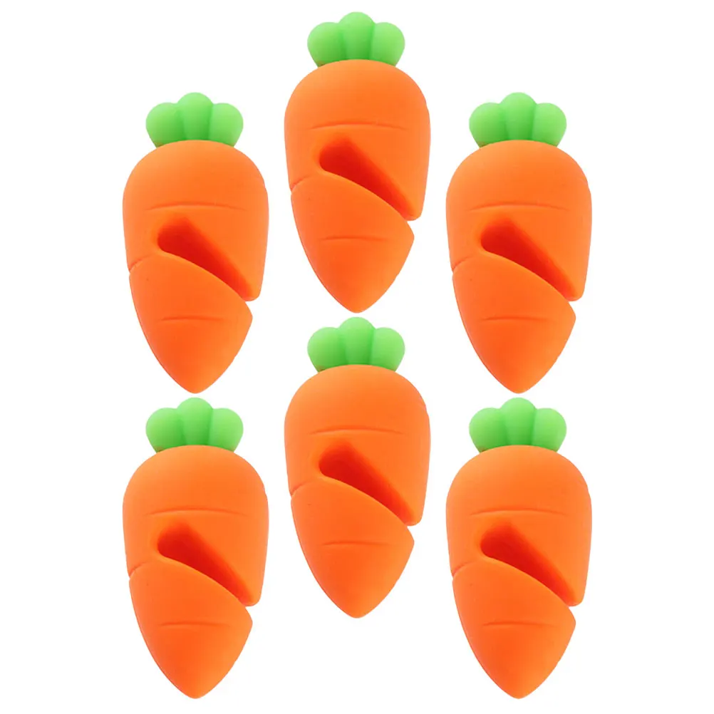 

6Pcs Carrot Silicone Lid Boil Stoppers Pot Spill-Proof Lifters Kitchen Boil Over Spill Stoppers Silicone Spill-Proof Lifters