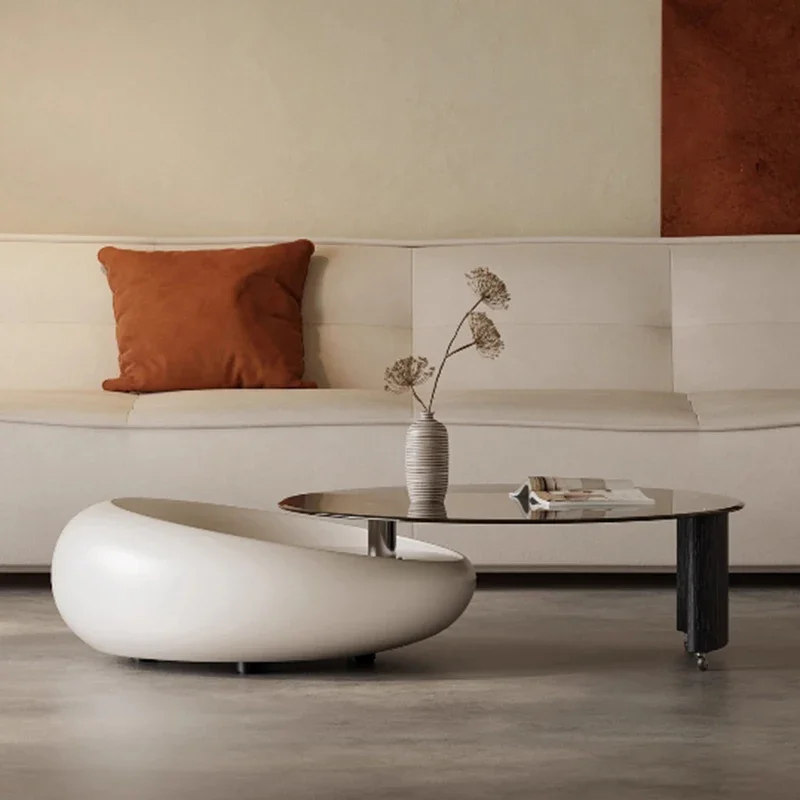

Designer Nordic Coffee Table Minimalist Aesthetic Unique Books Side Table Decoration Round Mesa Auxiliar Postmodern Furniture