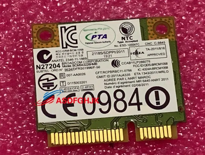 Para lenovo 04w3835 broadcom bcm943228hmb 802.11abgn wlan frete grátis