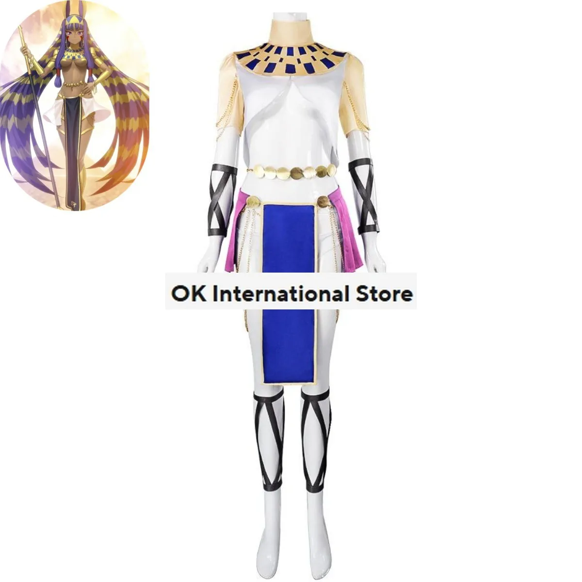 Anime Game Fate/Grand Order Nitocris Cosplay Costume Servant Caster Wig Western Region Dancer Skirt Woman Sexy Carnival Suit