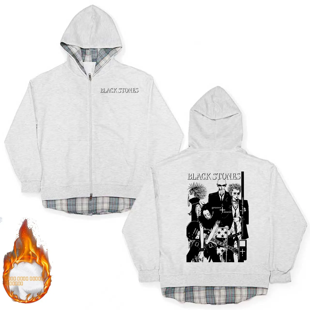 

Толстовка NANA Anime с пэчворком, свободного кроя, осенне-зимняя, из полиэстера, устойчивая к сминанию, износостойкая, на молнии