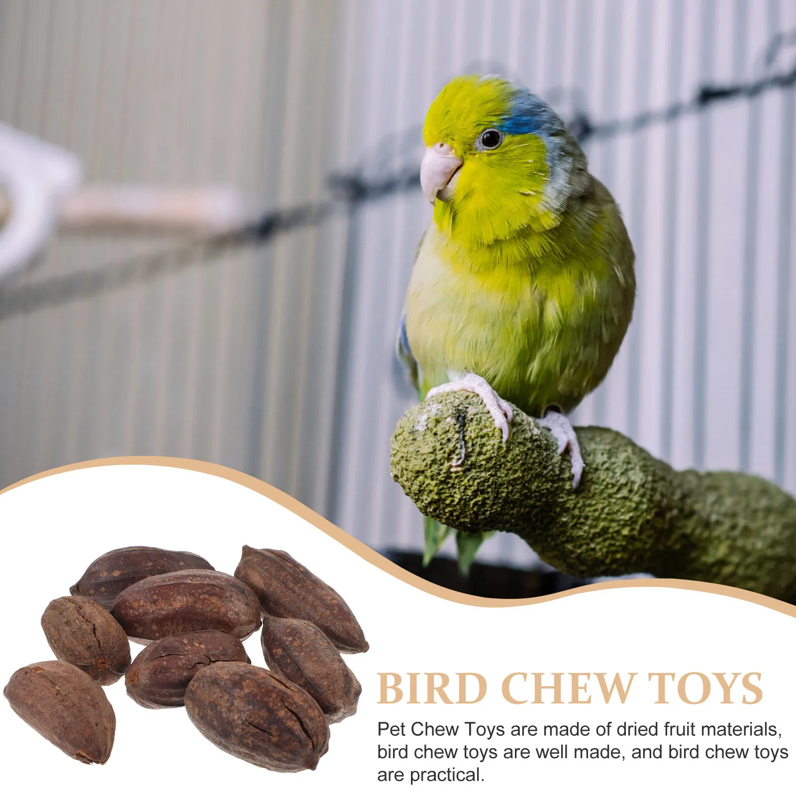 

8pcs Dried Fruit Parrot Foraging Bird Chewing Puzzle Cage Activity Pet Enrichment Treat Natural Small Bird For Parrot