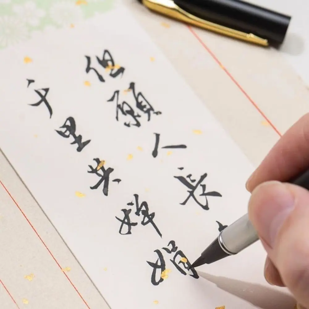 3 pezzi di penna stilografica portatile tipo pennelli per calligrafia capelli morbidi penna per calligrafia aziendale scrittura pennello per pratica in metallo scuola