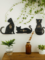 3pcs/Set Crystal Shelf Black Cat Shape Wall Organizer Ramadan Wooden Shelves Decors Aesthetic house decoration Plant Stand Gifts