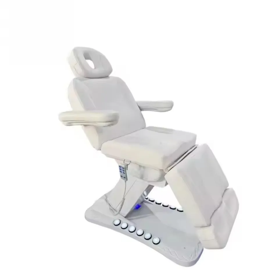 Custom Color Professional Electric Adjustable Beauty Massage Bed, PU Leather Reclining Salon Furniture for Tattoo, Lash & Facial